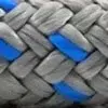 Photo d'un cordage gris bleu ame polyester gaine polyester bump