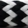 Photo d'un cordage noir et blanc ame polyester gaine polyester bump