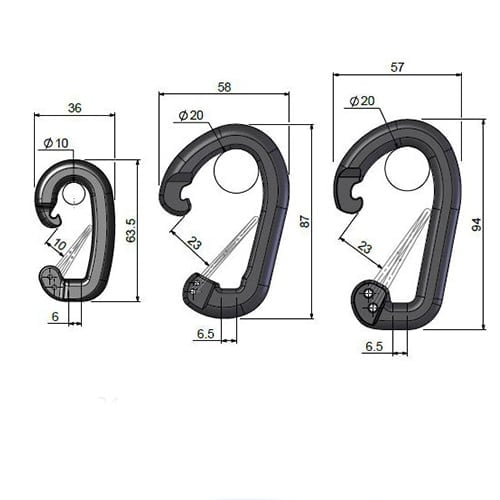 Photo deck fittings snap hook spec 