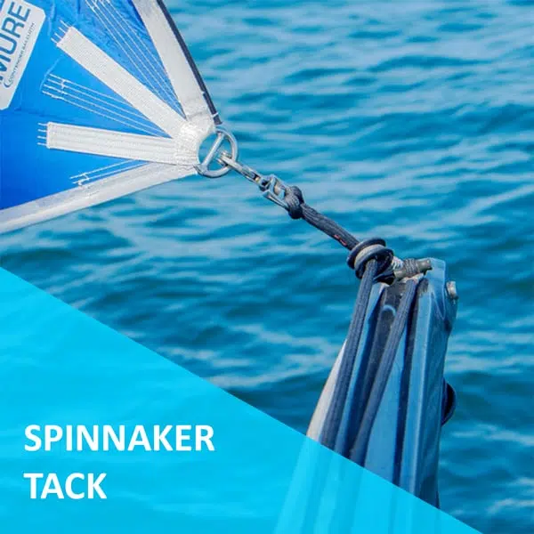 spinnaker tack for symmetrical spinnaker dedicated to racing