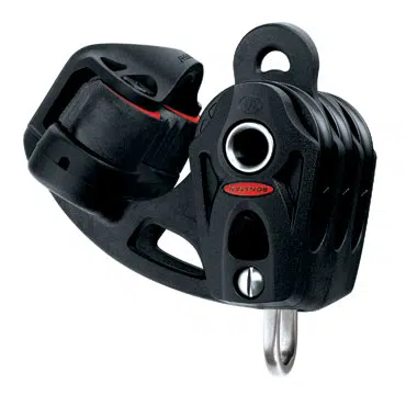 Orbit 30 triple pulley with cleat and ring - Ronstan - Ino-Rope