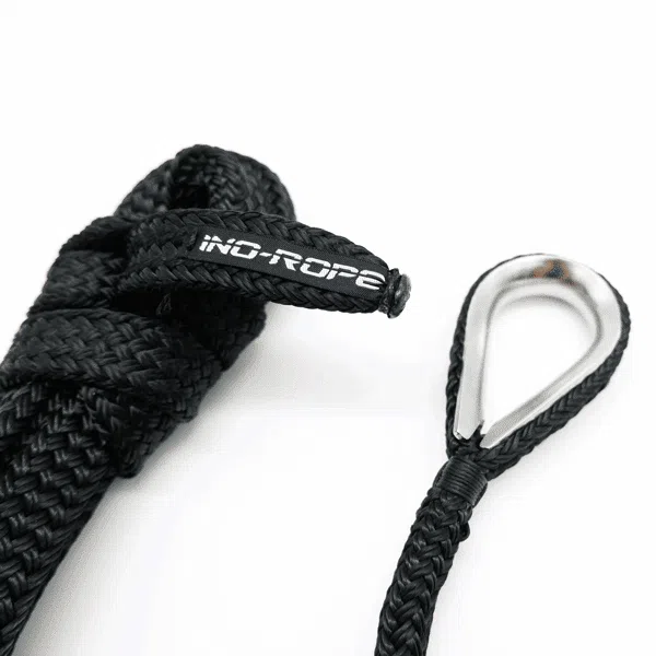 Ready-made mooring rope with stainless steel thimble | Polyester flat braid | Ino-Rope