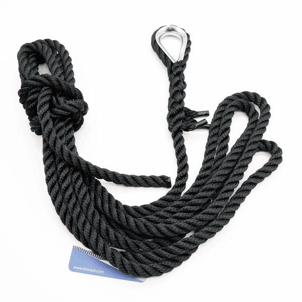 Corde D’amarrage Bateau – 10 Mm X 6 M, Bleu Marine, Cosse Inox, Haute Résistance