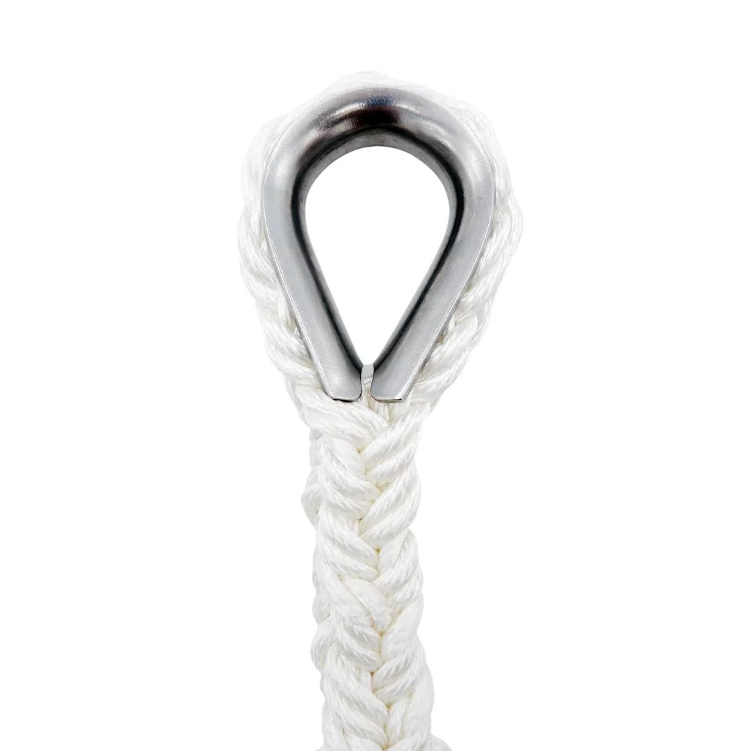 Ino-Rope ready-to-use 8-strand polyester rope (8) 8-strand polyester splice on stainless steel thimble