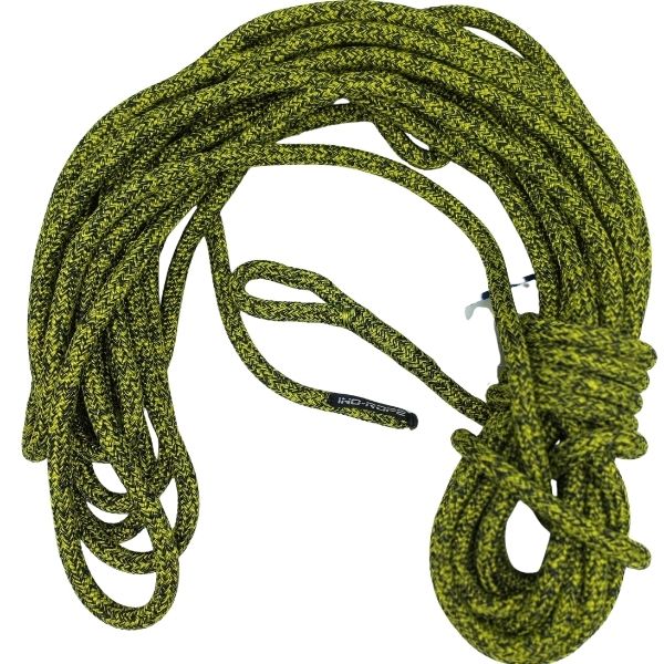 Âme Polyester | Gaine Polyester, Ø12mm, 16m, Œil épissé double tresse cousu, Constricteur, Noir-Jaune