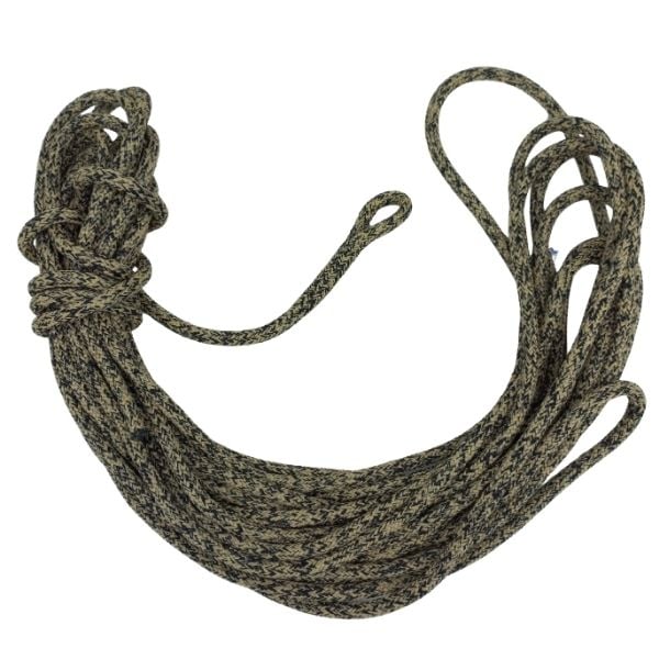 Âme Polyester | Gaine Polyester, Ø8mm, 10m, Œil épissé double tresse cousu, Constricteur, Noir-Beige