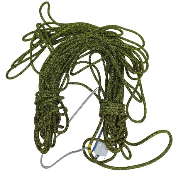 Âme Dyneema® RSK78 | gaine Polyester, Ø6mm, 32m, Greffe centrale Dyneema, Constricteur x2, Noir-Jaune