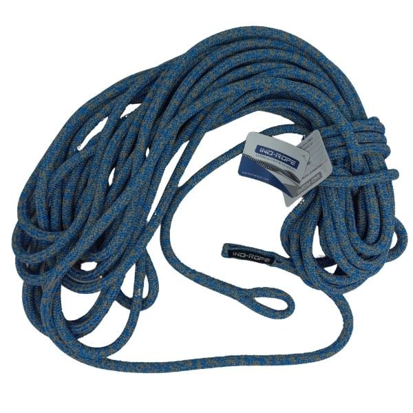 Âme Polyester | Gaine Polyester, Ø10mm, 22m, Œil épissé double tresse cousu, Passant-messager, Beige-Bleu