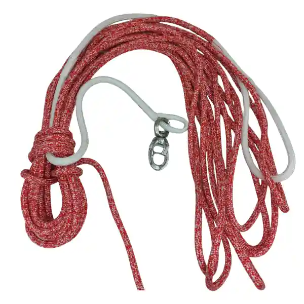 Âme Dyneema® RSK78 | Gaine Polyester, Ø10mm, 19m, Œil épissé gainé Dyneema sur 1,50m avec Speedlink à largage rapide SL 2.9, Passant-messager, Blanc-Rouge